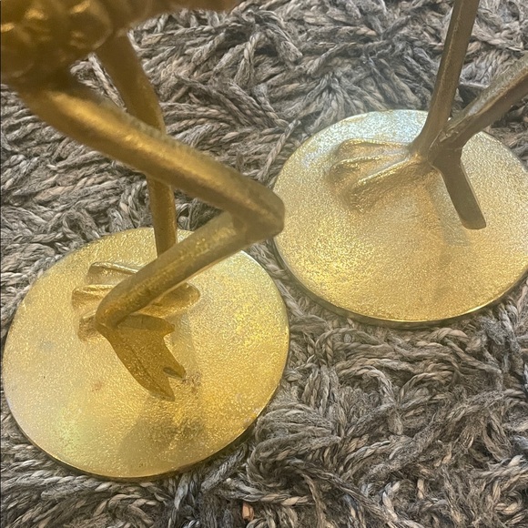 Set of 2 Gold Flamingo Figurines - Picture 7 of 8